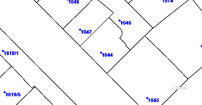Parcela st. 1044 v KÚ Nusle, Katastrální mapa
