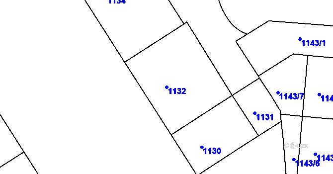 Parcela st. 1132 v KÚ Nusle, Katastrální mapa