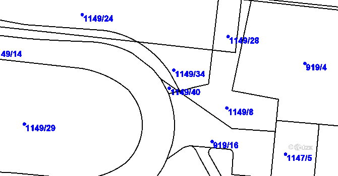 Parcela st. 1149/40 v KÚ Nusle, Katastrální mapa