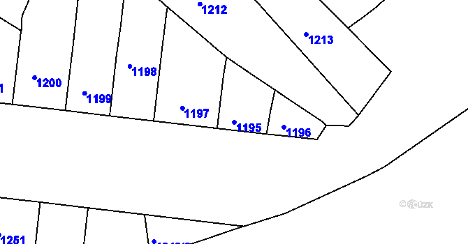 Parcela st. 1195 v KÚ Nusle, Katastrální mapa