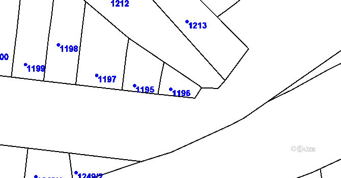 Parcela st. 1196 v KÚ Nusle, Katastrální mapa