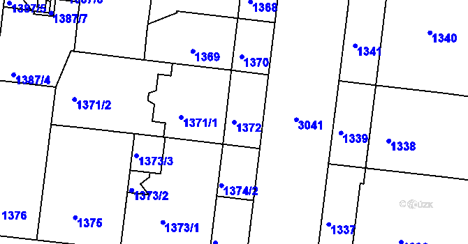 Parcela st. 1372 v KÚ Nusle, Katastrální mapa