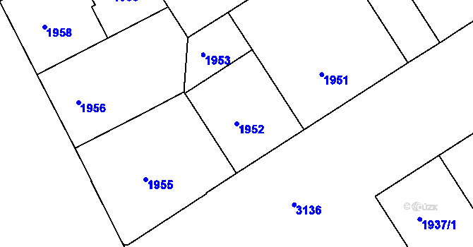 Parcela st. 1952 v KÚ Nusle, Katastrální mapa
