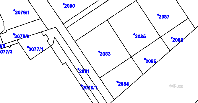 Parcela st. 2083 v KÚ Nusle, Katastrální mapa
