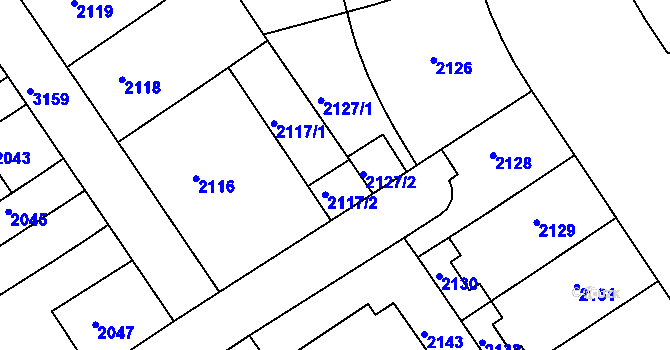 Parcela st. 2117/3 v KÚ Nusle, Katastrální mapa