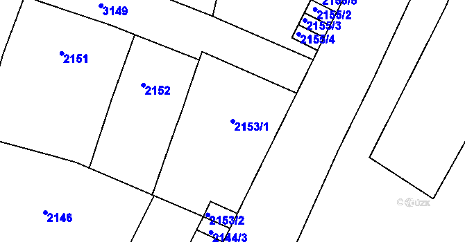 Parcela st. 2153/1 v KÚ Nusle, Katastrální mapa