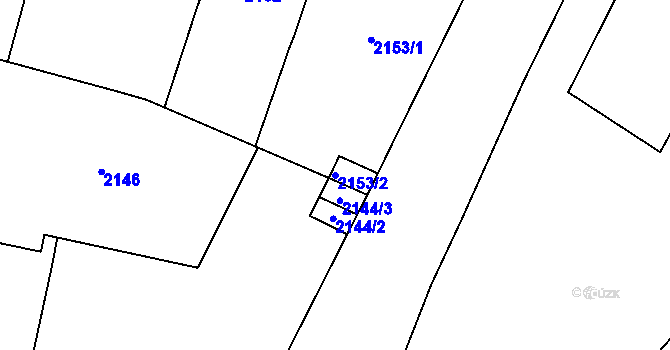 Parcela st. 2153/2 v KÚ Nusle, Katastrální mapa