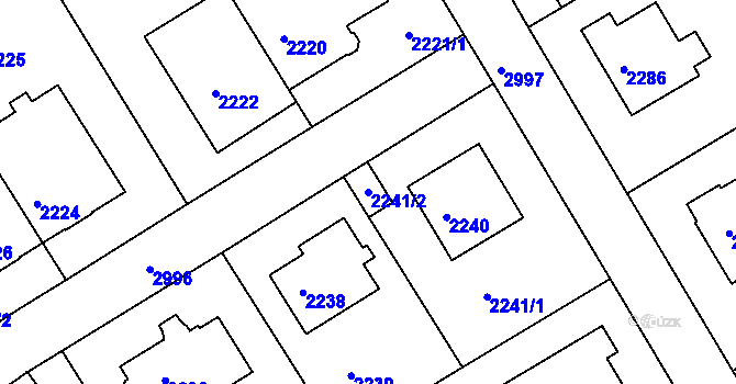 Parcela st. 2241/2 v KÚ Nusle, Katastrální mapa