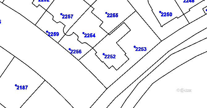 Parcela st. 2252 v KÚ Nusle, Katastrální mapa