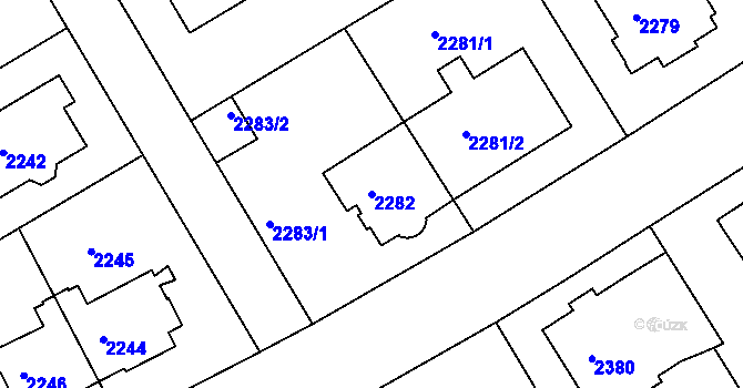 Parcela st. 2282 v KÚ Nusle, Katastrální mapa