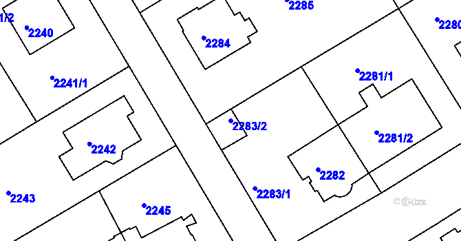Parcela st. 2283/2 v KÚ Nusle, Katastrální mapa