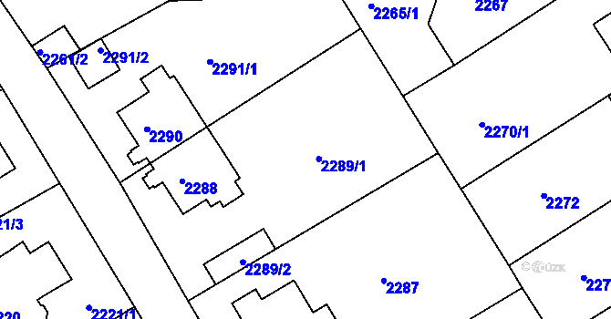 Parcela st. 2289 v KÚ Nusle, Katastrální mapa