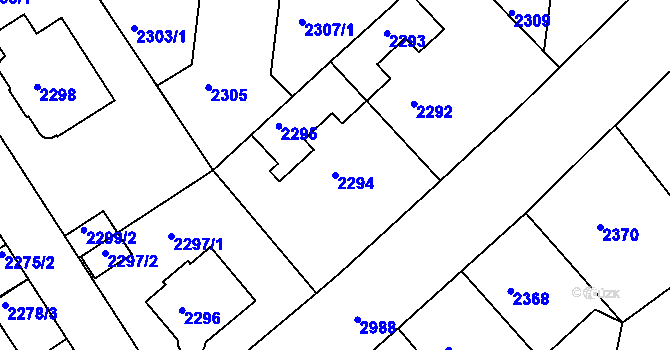 Parcela st. 2294 v KÚ Nusle, Katastrální mapa
