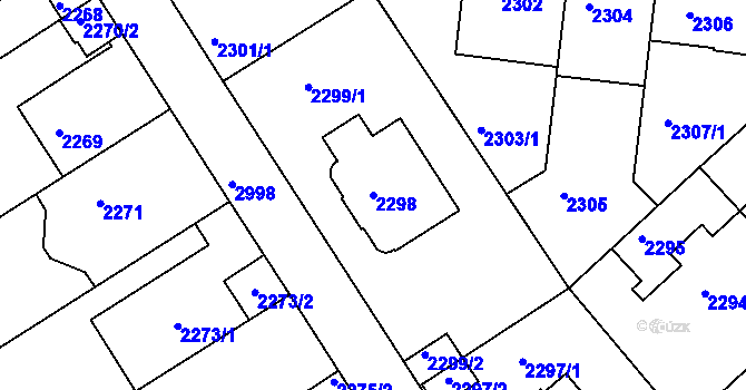 Parcela st. 2298 v KÚ Nusle, Katastrální mapa