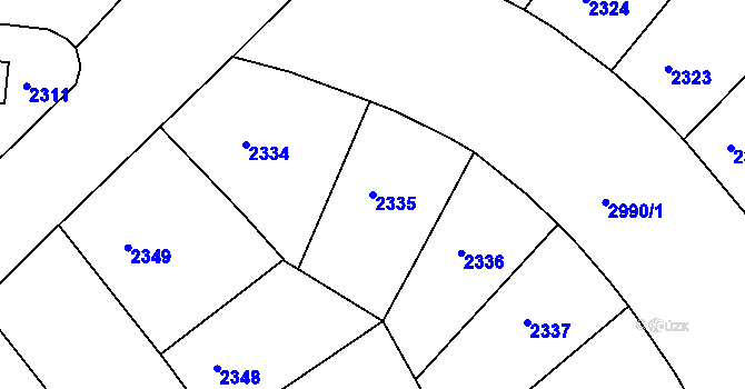 Parcela st. 2335 v KÚ Nusle, Katastrální mapa