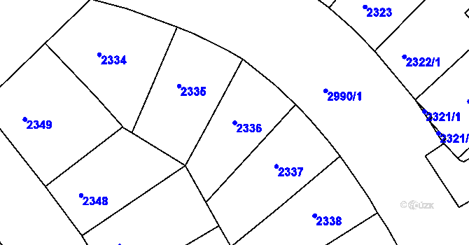 Parcela st. 2336 v KÚ Nusle, Katastrální mapa