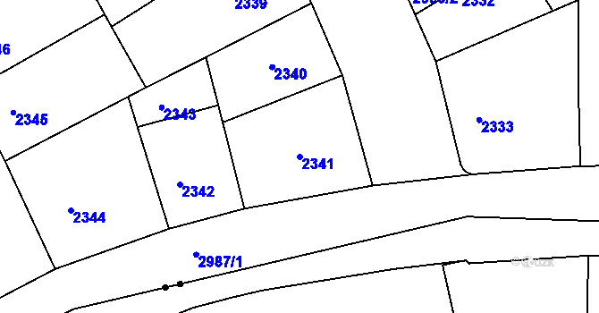 Parcela st. 2341 v KÚ Nusle, Katastrální mapa