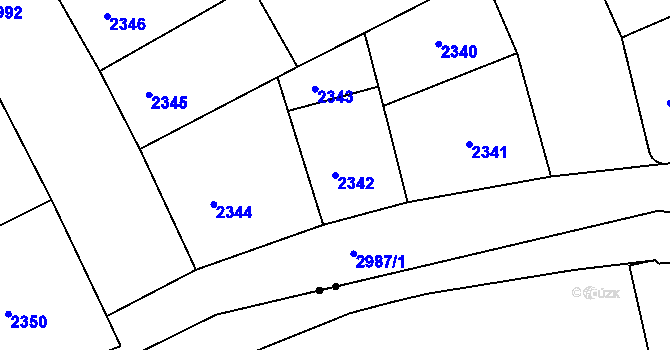 Parcela st. 2342 v KÚ Nusle, Katastrální mapa