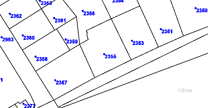 Parcela st. 2355 v KÚ Nusle, Katastrální mapa