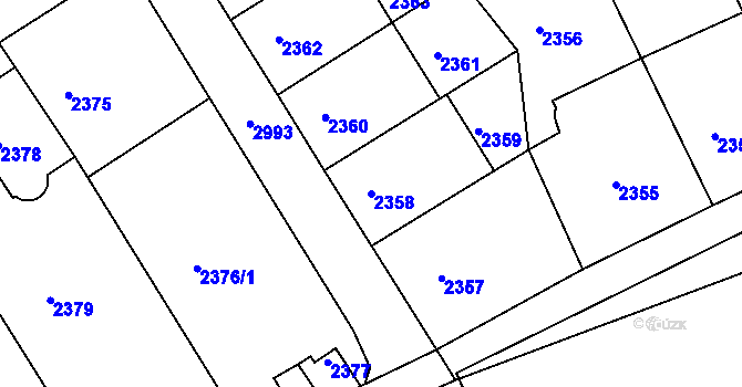 Parcela st. 2358 v KÚ Nusle, Katastrální mapa