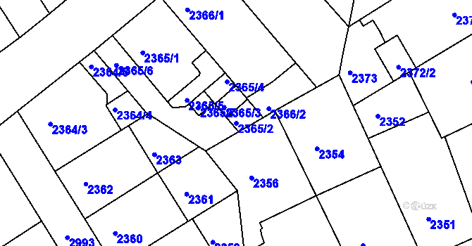 Parcela st. 2365/2 v KÚ Nusle, Katastrální mapa