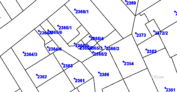 Parcela st. 2365/3 v KÚ Nusle, Katastrální mapa