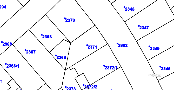 Parcela st. 2371 v KÚ Nusle, Katastrální mapa