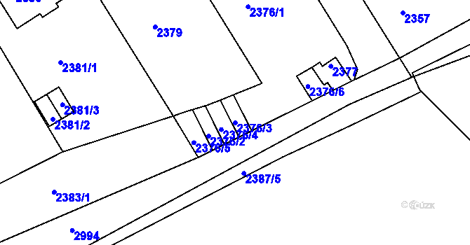 Parcela st. 2376/3 v KÚ Nusle, Katastrální mapa