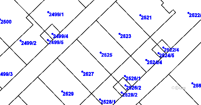 Parcela st. 2525 v KÚ Nusle, Katastrální mapa