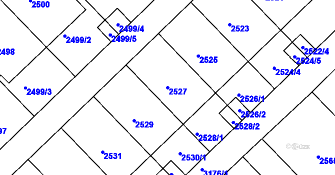 Parcela st. 2527 v KÚ Nusle, Katastrální mapa