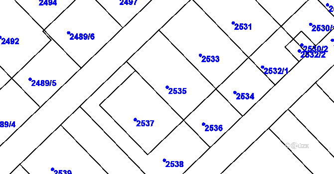 Parcela st. 2535 v KÚ Nusle, Katastrální mapa