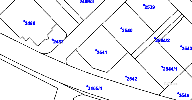 Parcela st. 2541 v KÚ Nusle, Katastrální mapa