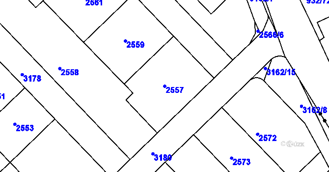 Parcela st. 2557 v KÚ Nusle, Katastrální mapa