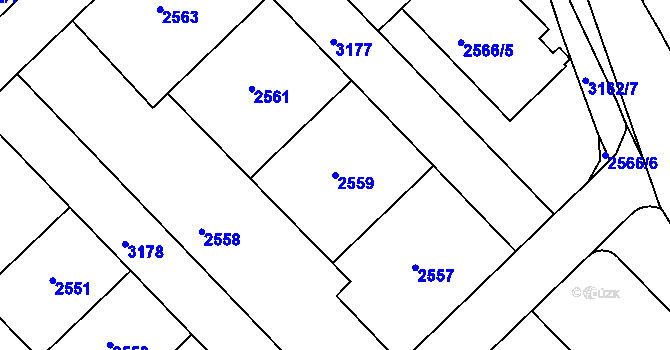Parcela st. 2559 v KÚ Nusle, Katastrální mapa