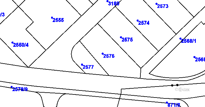 Parcela st. 2576 v KÚ Nusle, Katastrální mapa