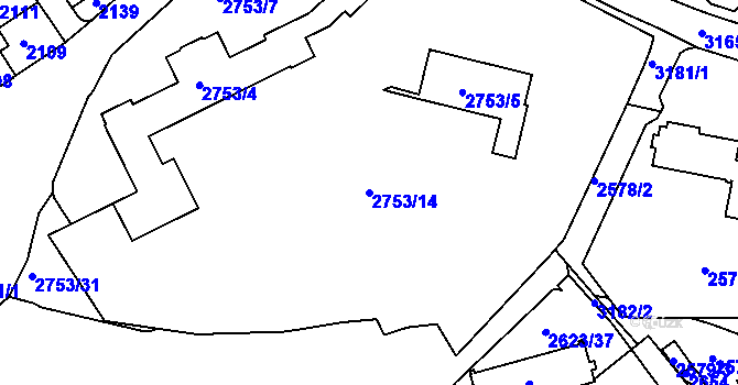 Parcela st. 2753/14 v KÚ Nusle, Katastrální mapa