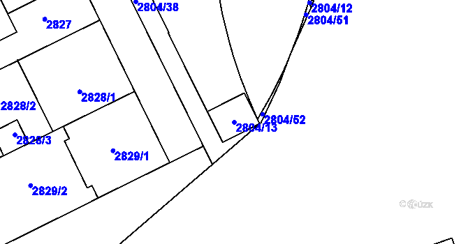 Parcela st. 2804/13 v KÚ Nusle, Katastrální mapa