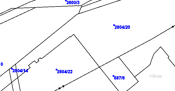 Parcela st. 2804/15 v KÚ Nusle, Katastrální mapa
