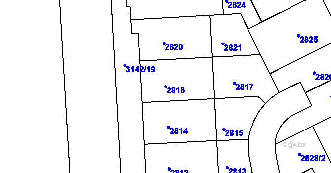 Parcela st. 2816 v KÚ Nusle, Katastrální mapa