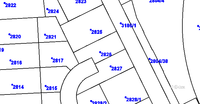 Parcela st. 2826 v KÚ Nusle, Katastrální mapa