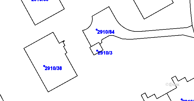 Parcela st. 2910/3 v KÚ Nusle, Katastrální mapa