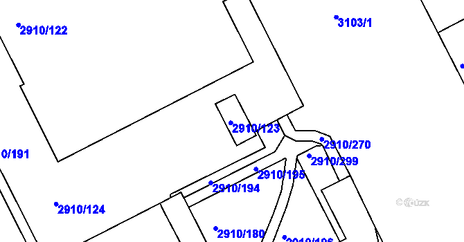 Parcela st. 2910/123 v KÚ Nusle, Katastrální mapa