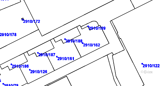 Parcela st. 2910/162 v KÚ Nusle, Katastrální mapa