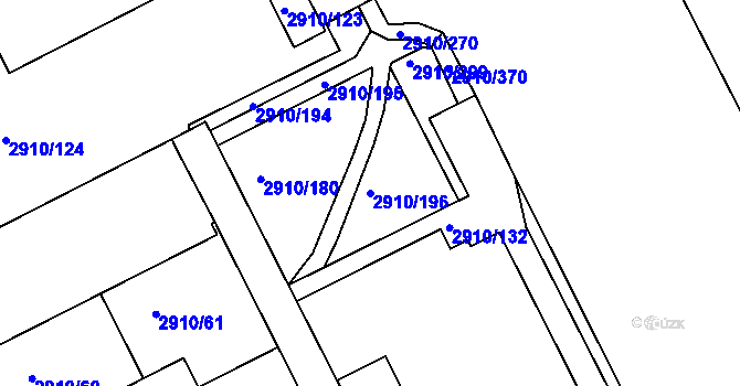 Parcela st. 2910/196 v KÚ Nusle, Katastrální mapa