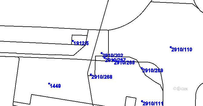 Parcela st. 2910/202 v KÚ Nusle, Katastrální mapa