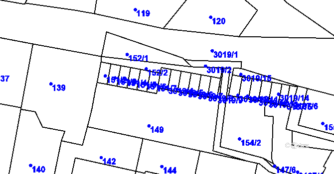 Parcela st. 3019/4 v KÚ Nusle, Katastrální mapa