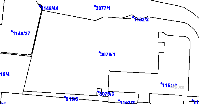 Parcela st. 3078/1 v KÚ Nusle, Katastrální mapa