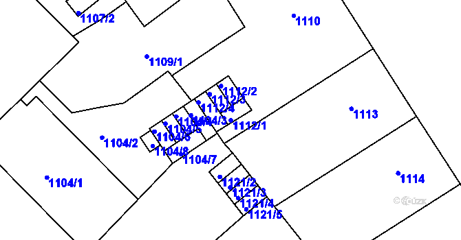 Parcela st. 1112/1 v KÚ Nusle, Katastrální mapa