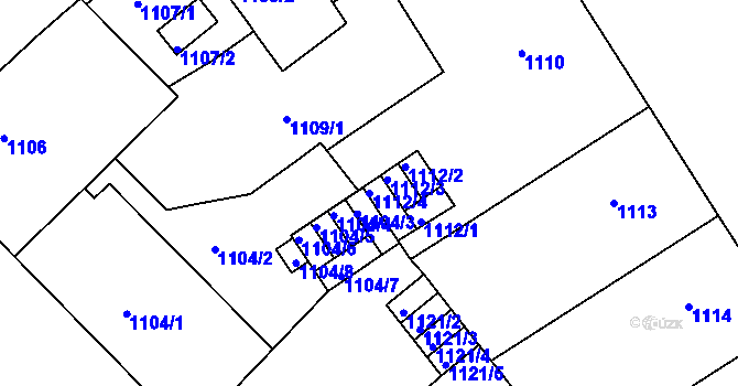 Parcela st. 1112/4 v KÚ Nusle, Katastrální mapa