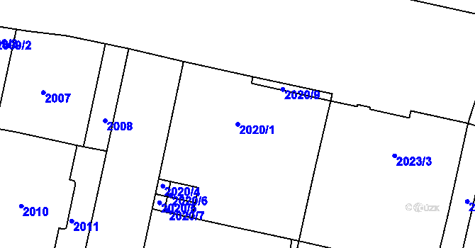 Parcela st. 2020/1 v KÚ Nusle, Katastrální mapa